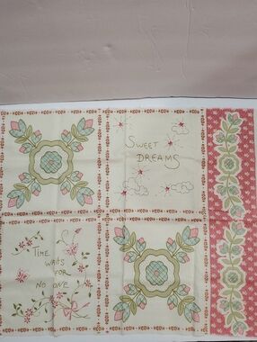 Kaye's Cottage Fabric For Benartex Fsbrics Embroidery Panel Kaye England Vintage